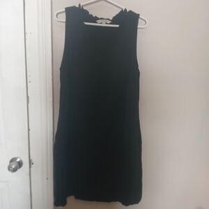 Briggs New York Black Sleeveless Linen/Rayon Blend Dress With Pockets